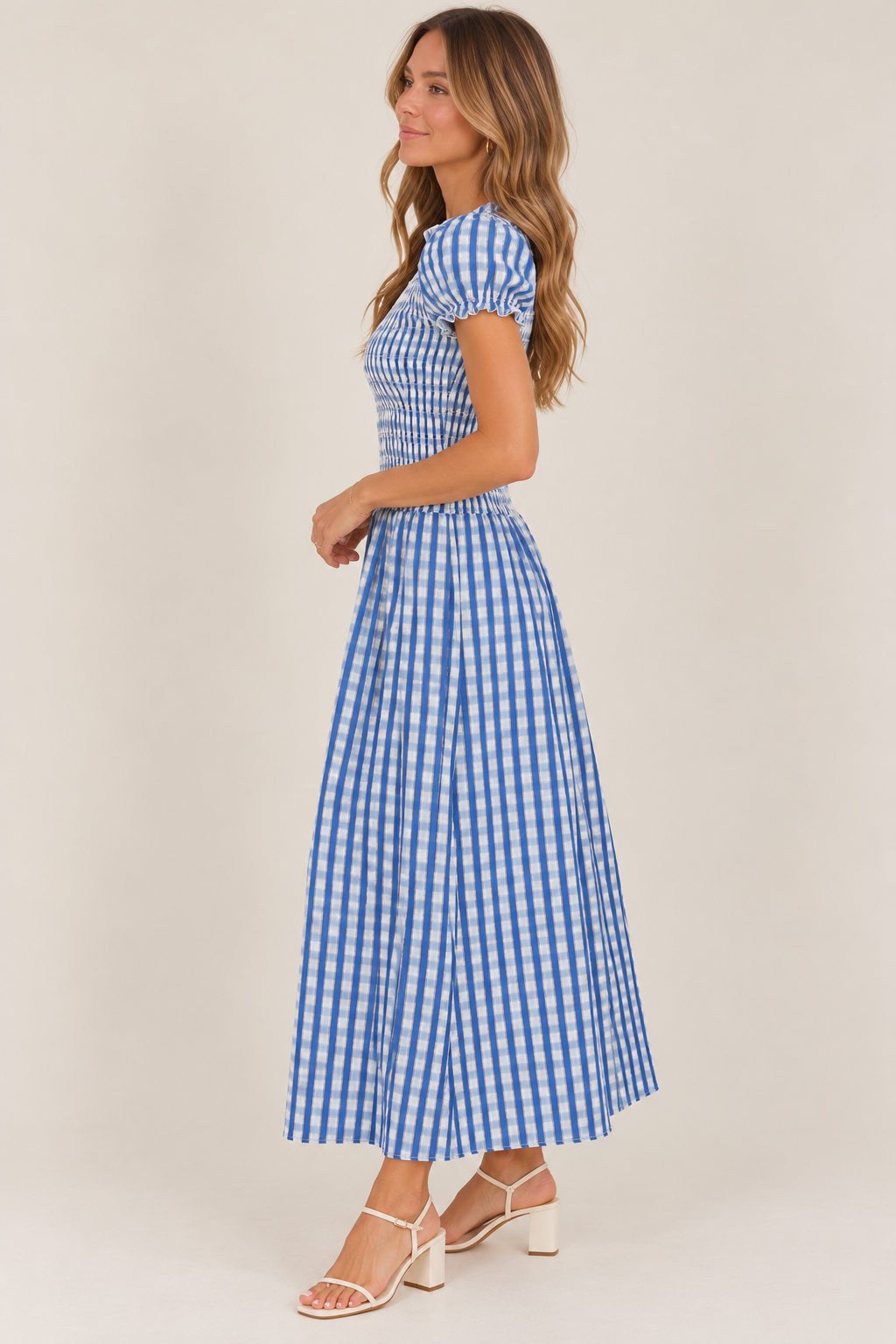 The Willa Gingham Midi Dress