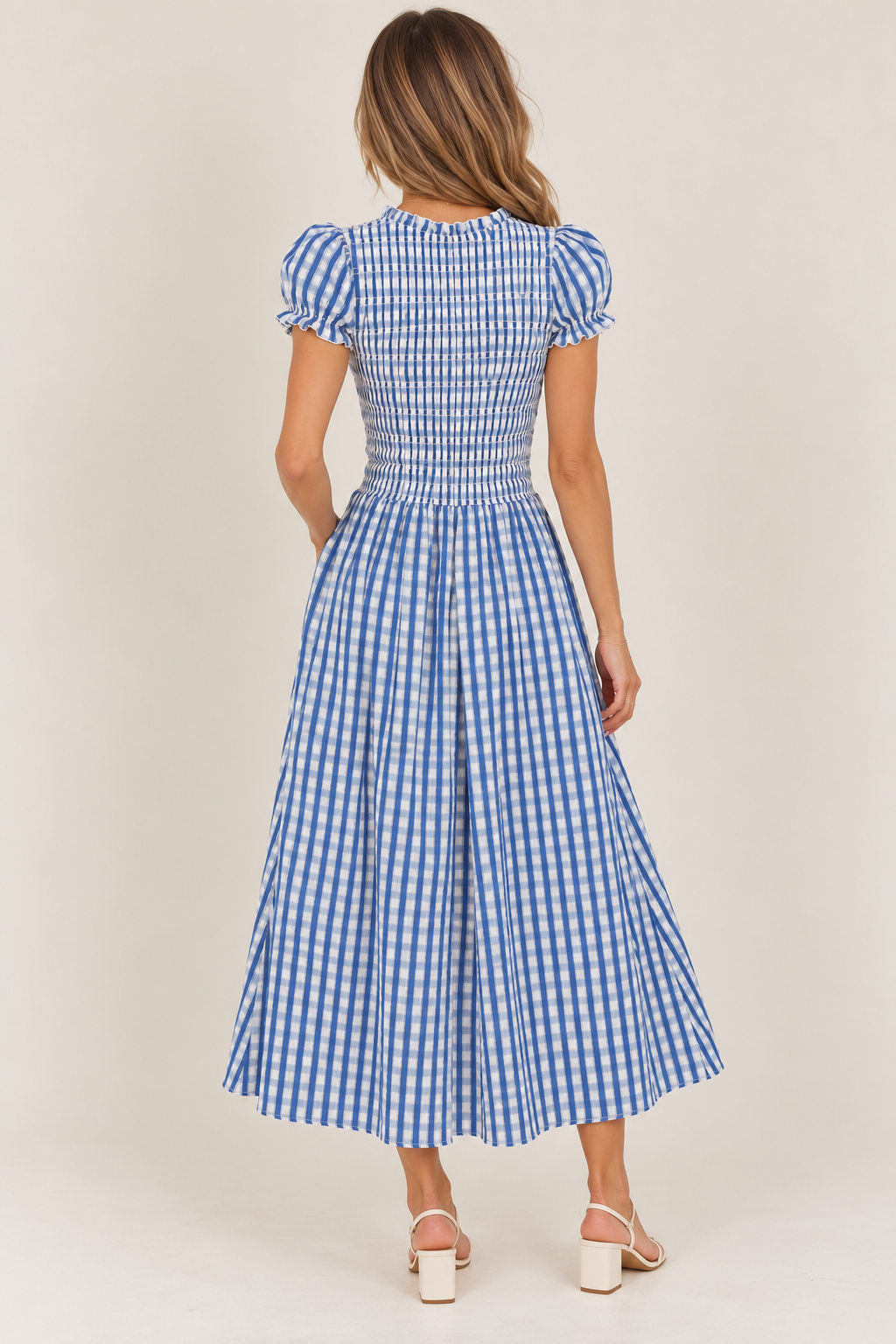 The Willa Gingham Midi Dress